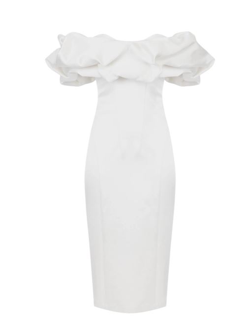 Duchess dress with 3D neckline ELISABETTA FRANCHI | AB71456E2.360